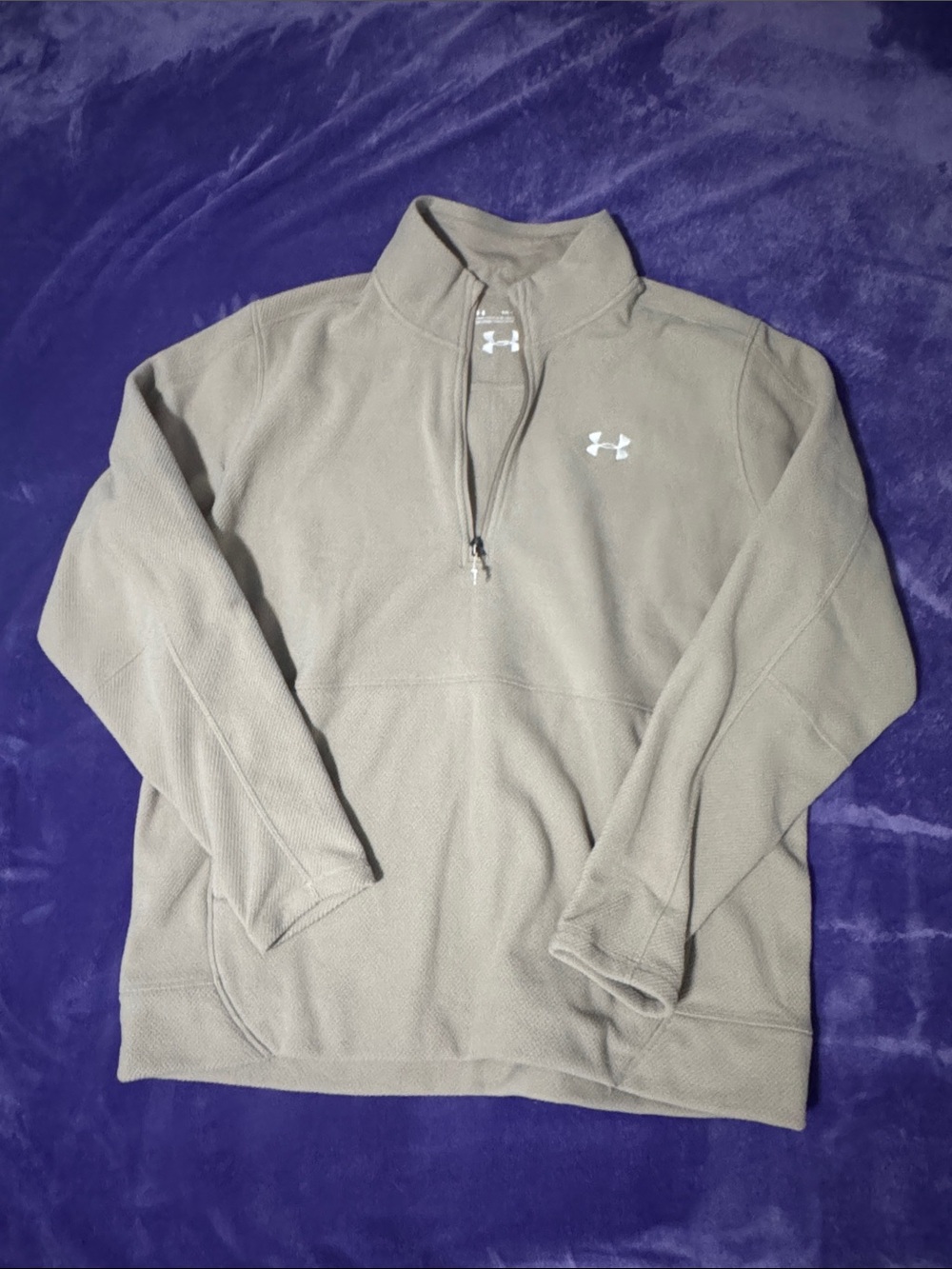 Under Armour Beige Quarter-Zip Fleece Pullover